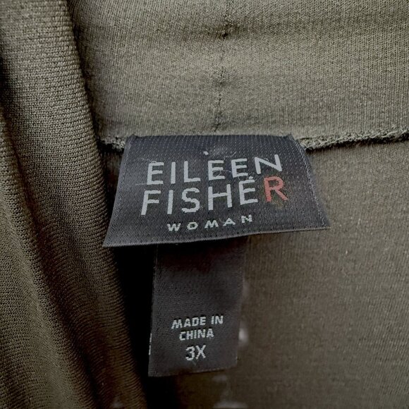 EILEEN FISHER Stretch Silk Jersey Turtleneck Top Plus Size 3X Dark Green Womens - Picture 3 of 7